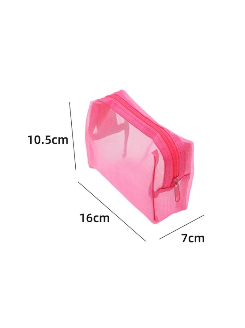 Neceser de malla portátil para organizar labial y accesorios